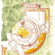 Richard Meier, The Getty Center / I-Research Institute ed.11/20. Spring 1998, Tyler Graphics Print | Original lithograph print on paper, 20.5 x 28