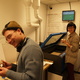 Tom and Sheena in the lasercutter room