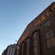 Evening light on building.