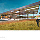 Holcim Bronze Award: Energy and water efficient border control station, Van Buren, ME by Julie Snow and Matthew Kreilich, Julie Snow Architects, Minneapolis, MN: View of primary canopy and main building.