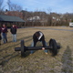 Stephen tries to show off his dead lifting skills