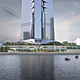 Canopies from water (Image: Adrian Smith + Gordon Gill Architecture)