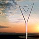These images are all prototypes, but some 500 masts designed by Bystrup will soon mark a 166-kilometer (103-mile) section of power lines in Denmark's Jutland region. The architect rhapsodizes over the steel poles, saying the way they reflect sunlight will make them "almost invisible." 