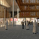 Acknowledgement Prize: Building implementing holistic architectural design, Masdar City, UAE by Bob Gysin + Partner BGP Architekten, Switzerland in collaboration with Dyer, United Kingdom, Hurley Palmer Flatt, United Kingdom, Markus Braach, Switzerland and Milcris, Oman: Main entrance to the Sprinter Building and the café/restaurant from the central plaza.
