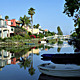 A present day image and future collage of the venice canals. The collage is by Los Angeles based graphic designer Riah Buchanan. Photograph by Jennie Warren, collage by Riah Buchanan.