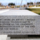 Poetry etched in granite seating bench