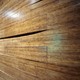 A close-up of the solid bamboo block walls in the main auditorium. (Photo: Martin Lukasczyk)