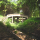 A tiny stream cuts through the entire city creating its green belt