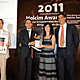 Holcim Silver Award: Luca Atanasio, Consul General of Italy in Morocco; Piero Corpina, Deputy Country Manager, Holcim Italy; winner Giovanna Claudia Rosa Romano, ARCò - Architettura e Cooperazione; and Javier de Benito, Area Manager Holcim for Mediterranean & North Africa.