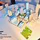 A scale model, center, of a section of downtown Lexington shows one of the raw concepts for the CentrePointe block. Circling it are models of several alternative ideas that Studio Gang Architects will show at a public meeting Thursday. The site models include combinations of high-rise and low-rise buildings.