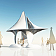 rendering of Minimal Surface Pavilion via deli