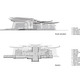 The building volumes are sheltered by eight steel wings.