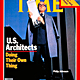 Philip Johnson gets to hold his little Johnson model of the AT&T building via Leibchen