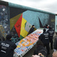 Police removed a piece of fake concrete used by protesters to fill out a gap during the removal of a section of the East Side Gallery. (image via spiegel.de)